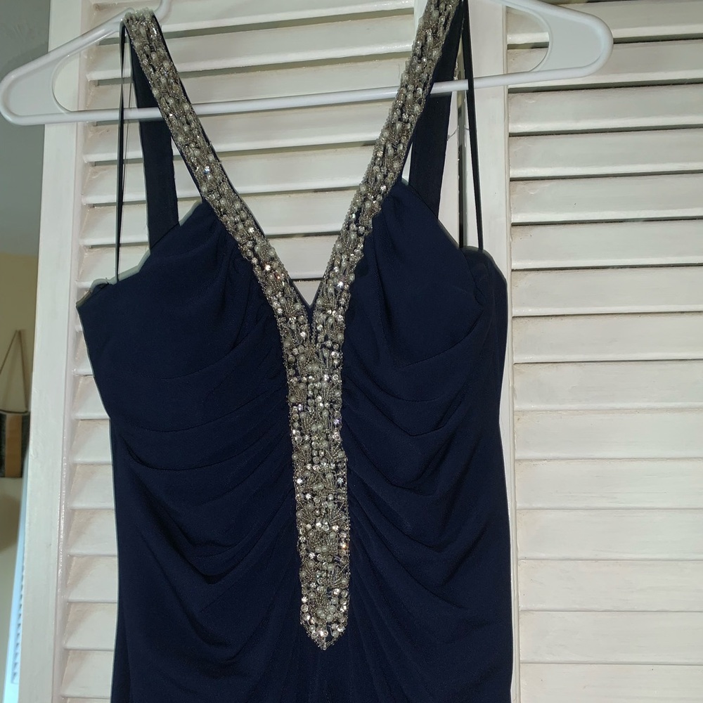 Navy Blue Prom Dress with Gems